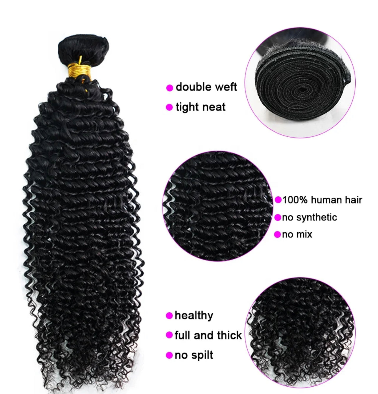 12A Virgin Brazilian Bundles (kinky curly)